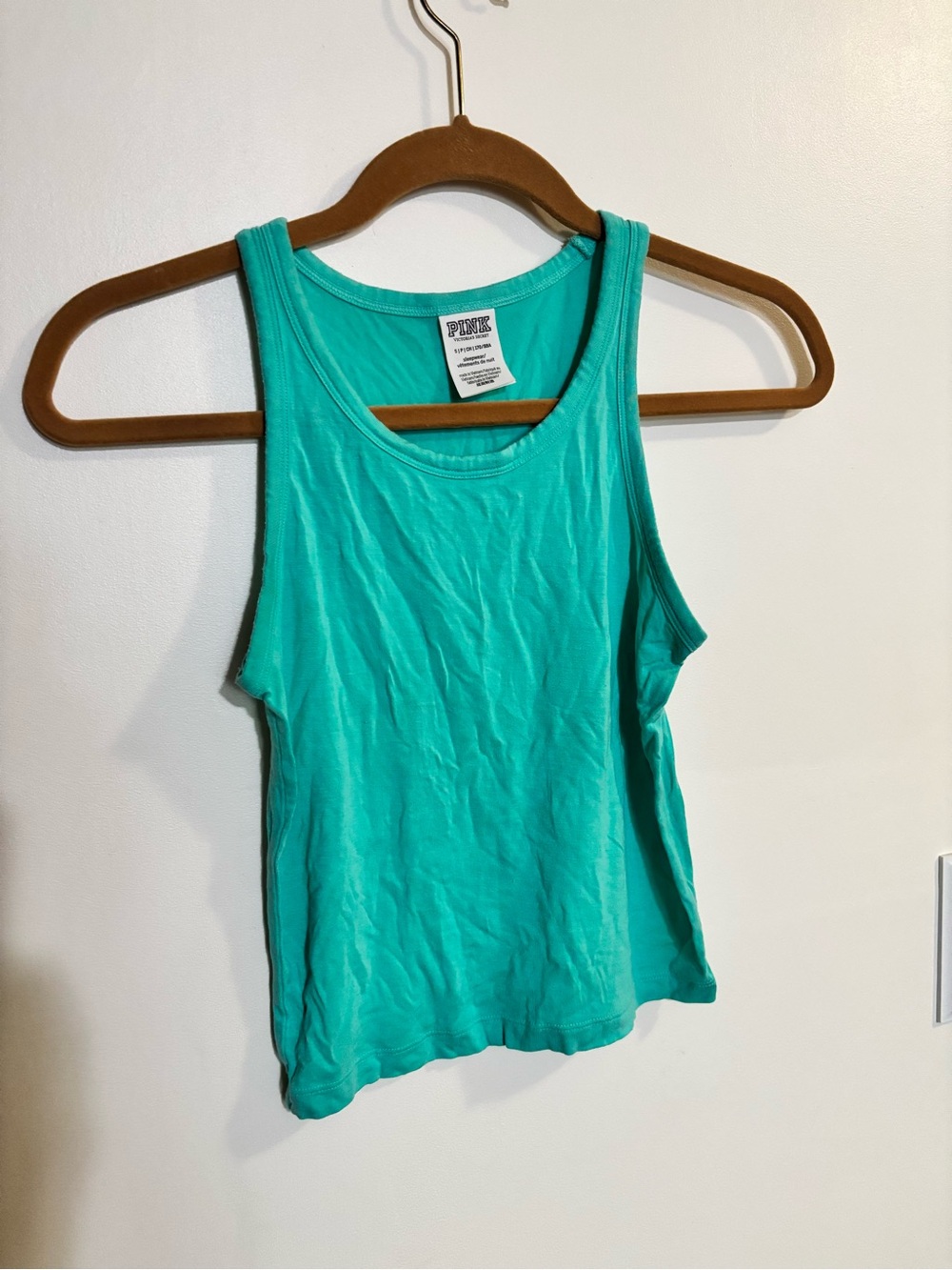 PINK Victoria's Secret Vibrant Aqua Scoop Neck Tank